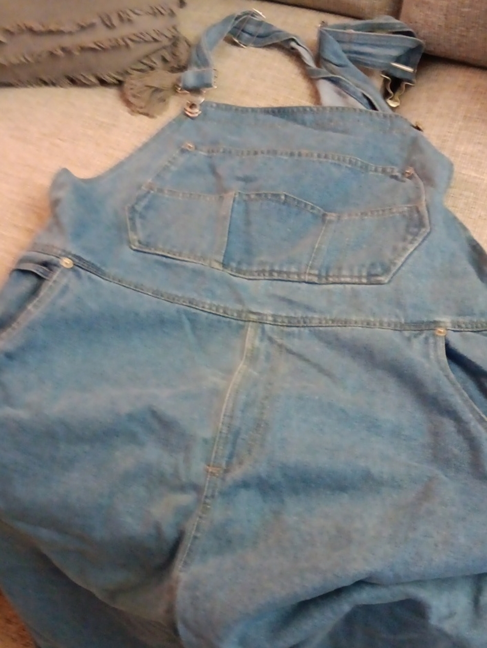 Relaxed Women's Denim Overalls - Light Blue 1x